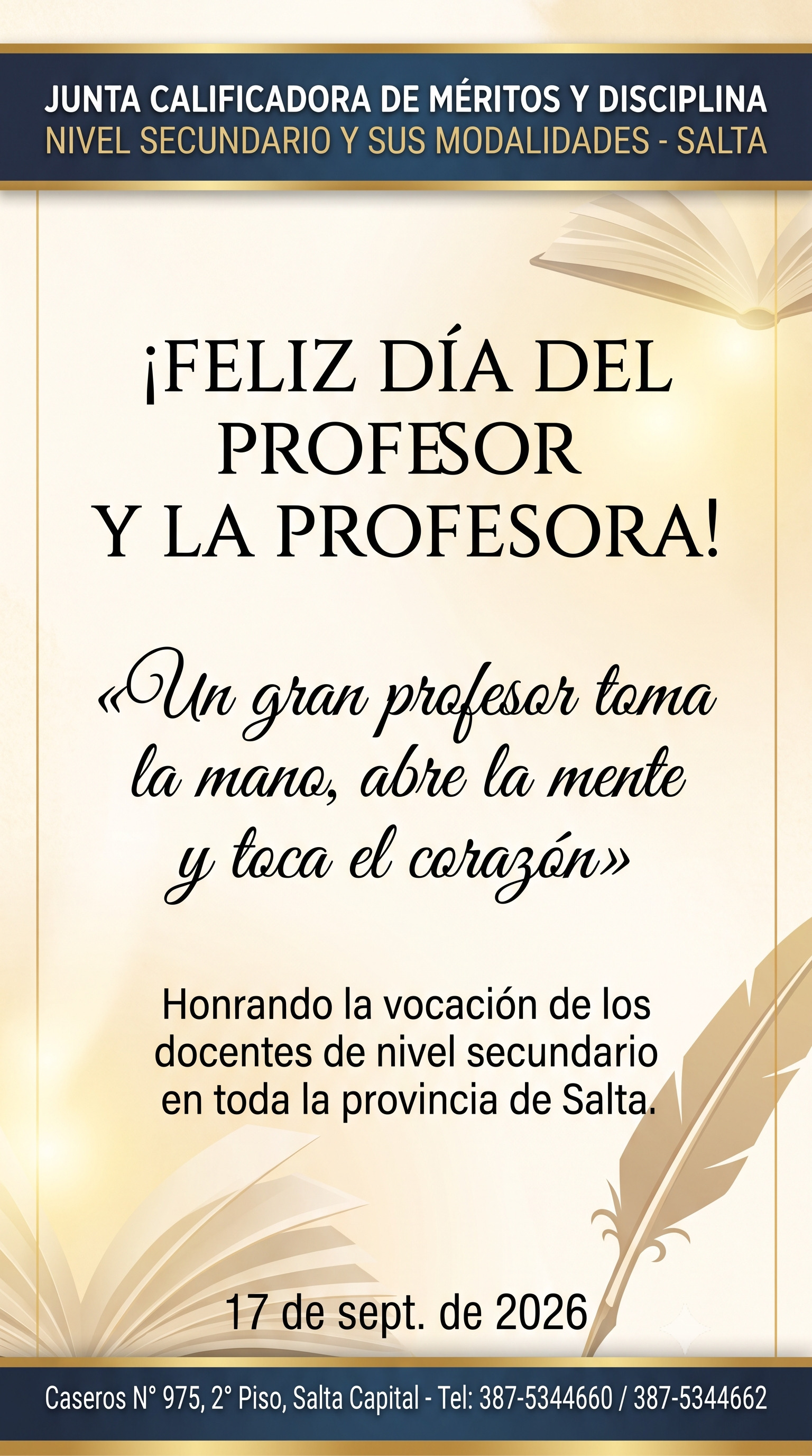 Feliz Día del Profesor - Junta Calificadora
